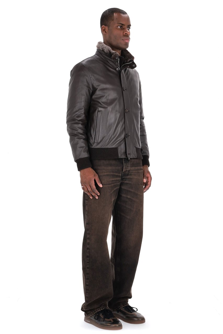 Moorer Cleros-P1 Goatskin Bomber Jacket Zwart