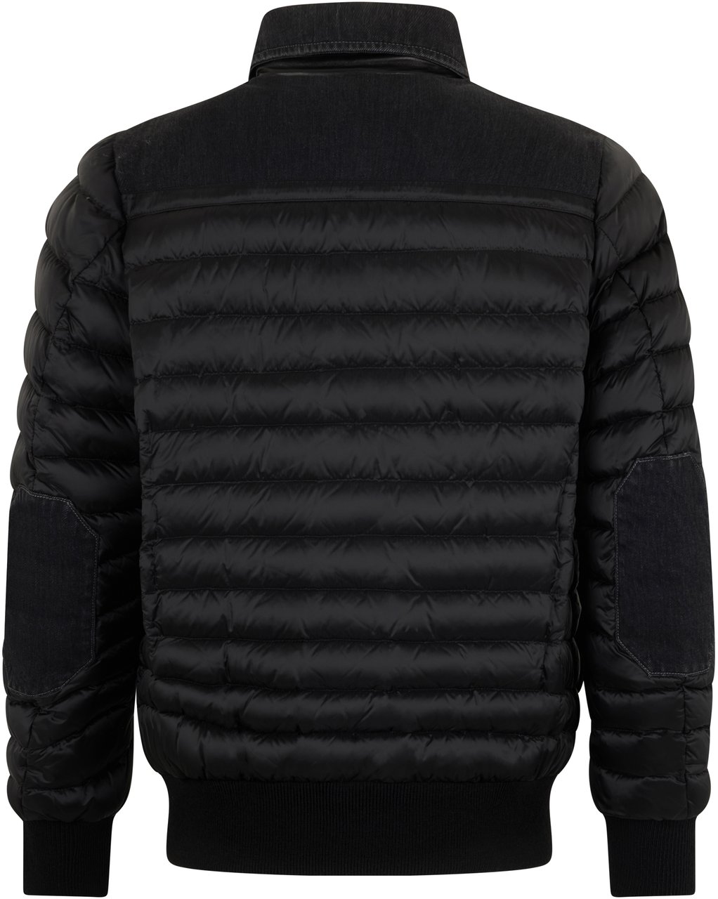 Moorer Padded jacket with denim details Zwart