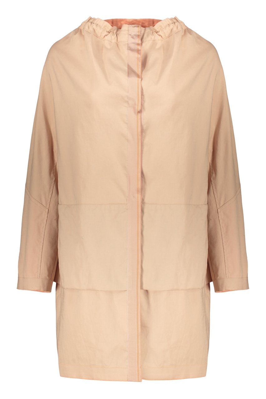 Moorer Button-front cotton jacket Neutraal