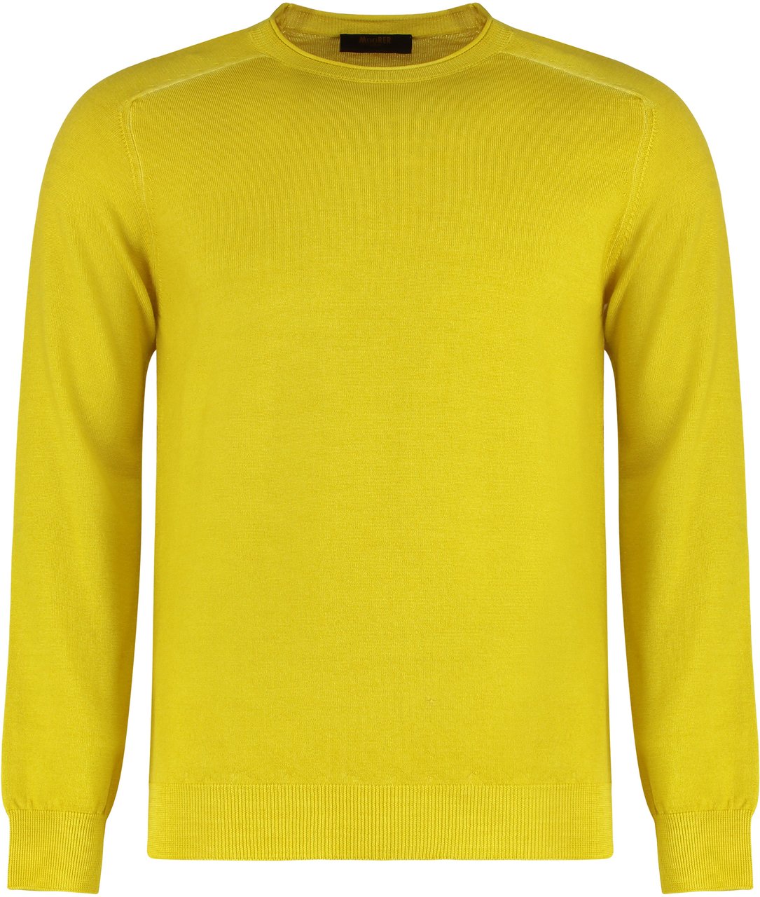 Moorer Crew neck sweater in wool Geel