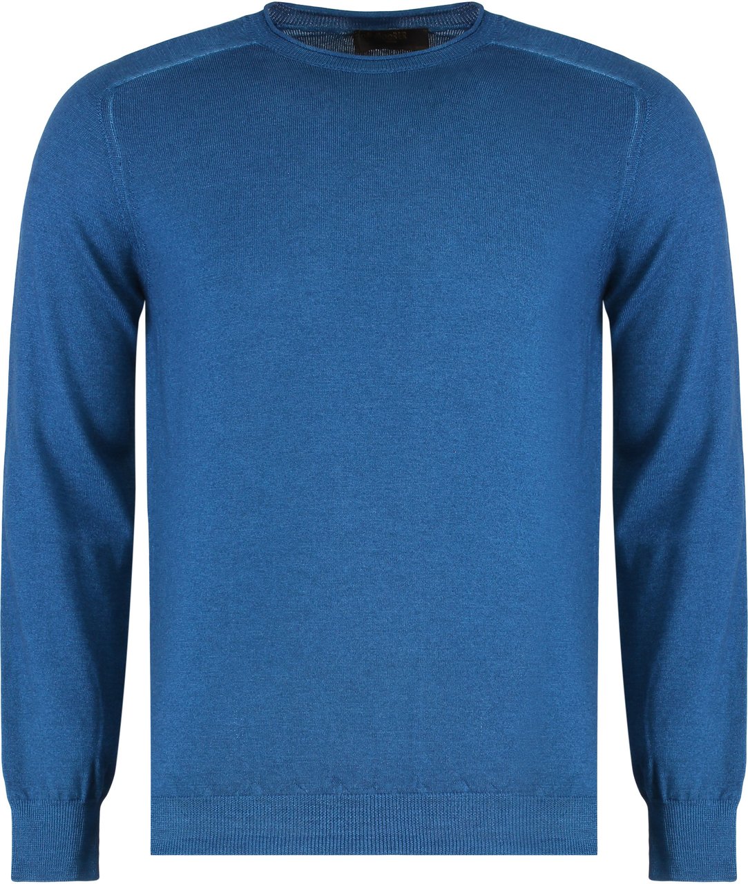 Moorer Crew neck sweater in wool Blauw