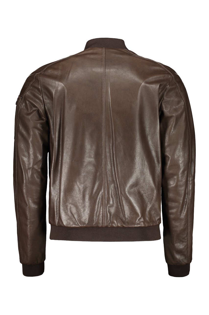 Moorer Leather Bomber Jacket Bruin