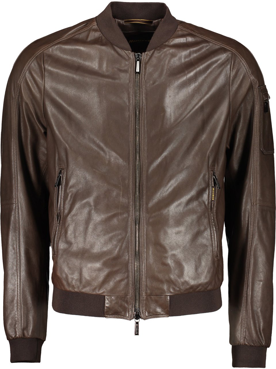 Moorer Leather Bomber Jacket Bruin
