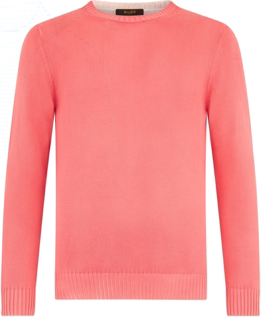 Moorer Salmon-colored versatile sweater for any occasion. Rood