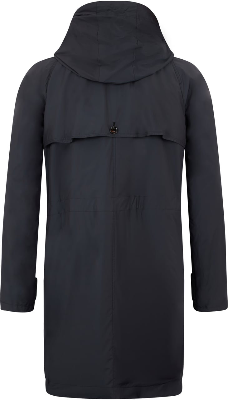 Moorer Long Jacket Elegant Man with Integrated Hood Blauw