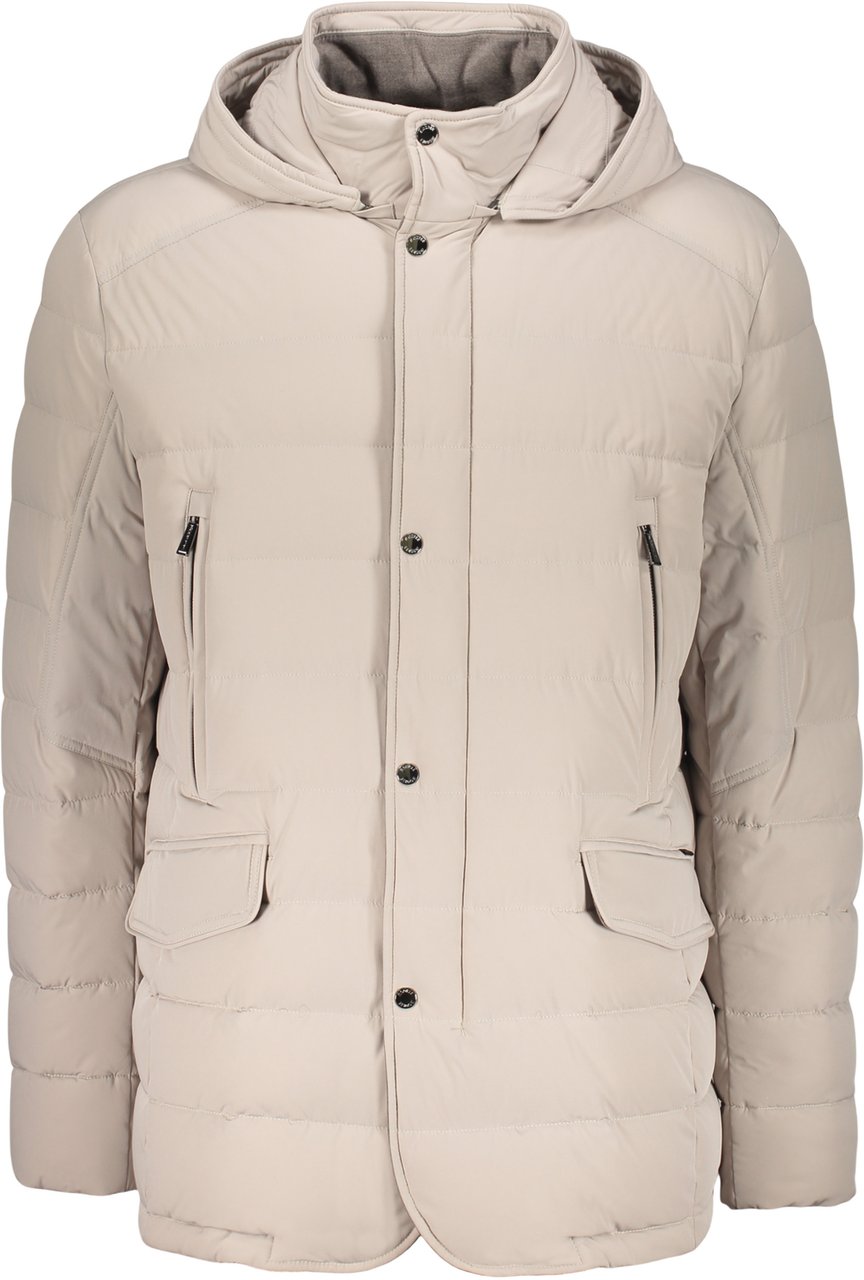 Moorer Lightweight down jacket with hood Beige