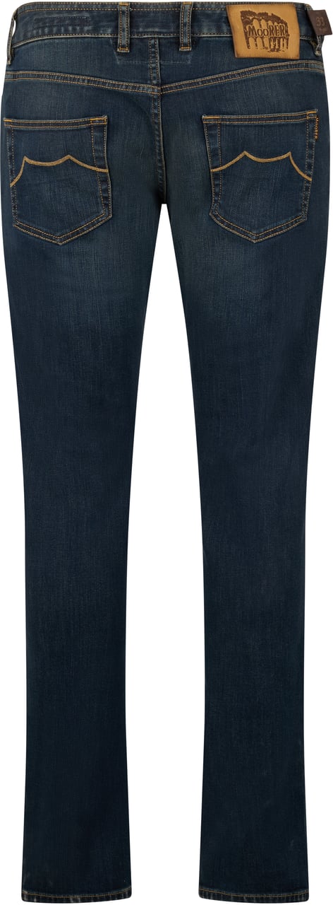 Moorer Slim Fit Dark Blue Vintage Jeans Man Blauw