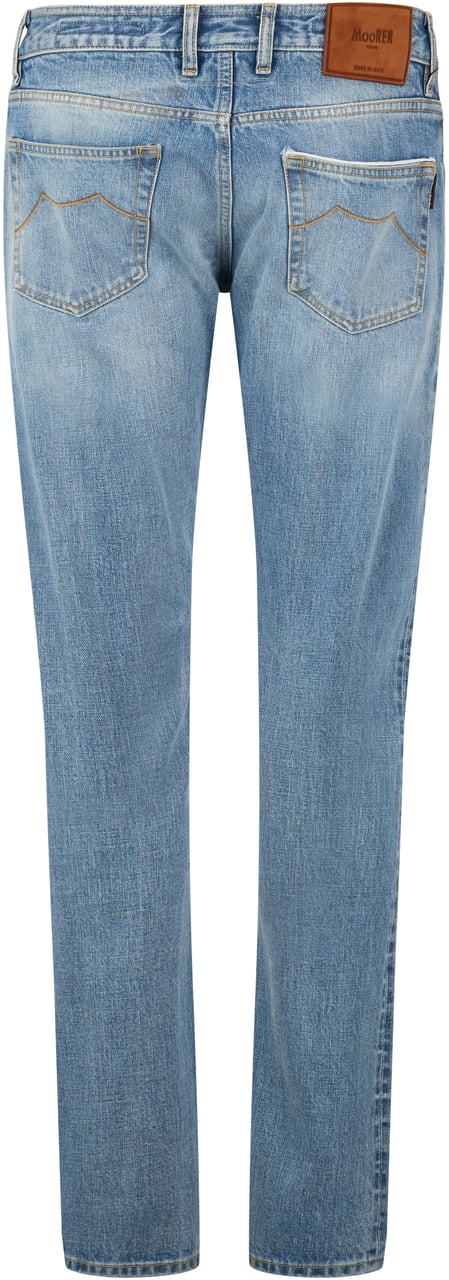 Moorer Slim Light Jeans with Faded Effect Casual Blauw