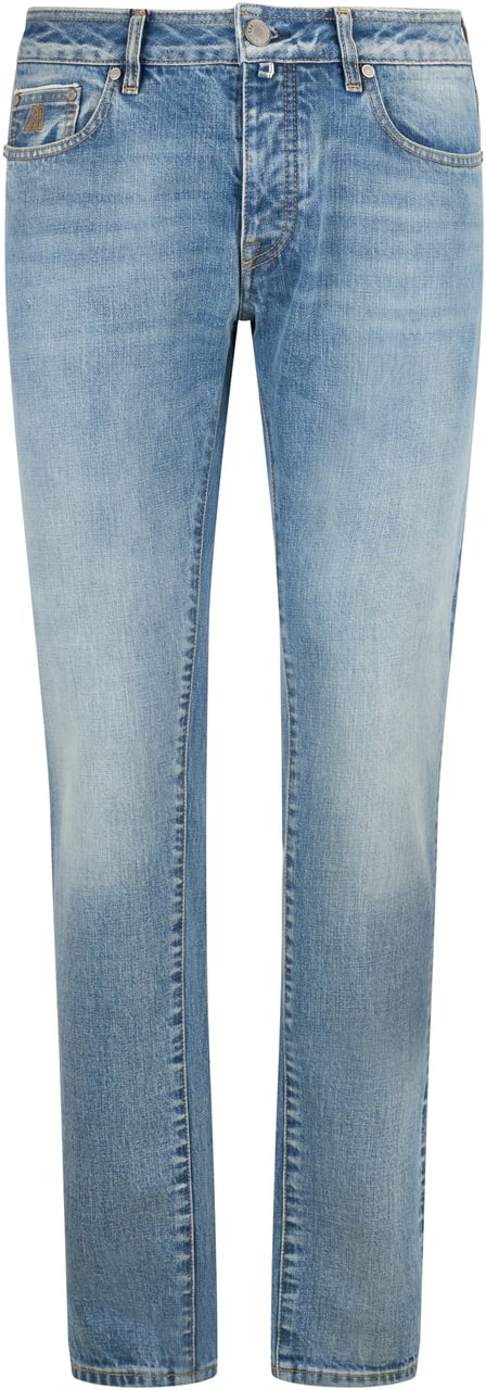 Moorer Slim Light Jeans with Faded Effect Casual Blauw