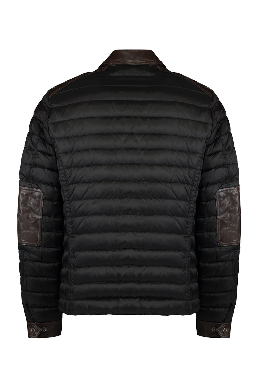 Moorer Crespi leather inserts down jacket Bruin