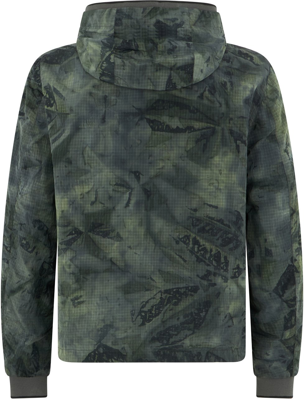 Moorer Windbreaker with green hood in nylon Grijs