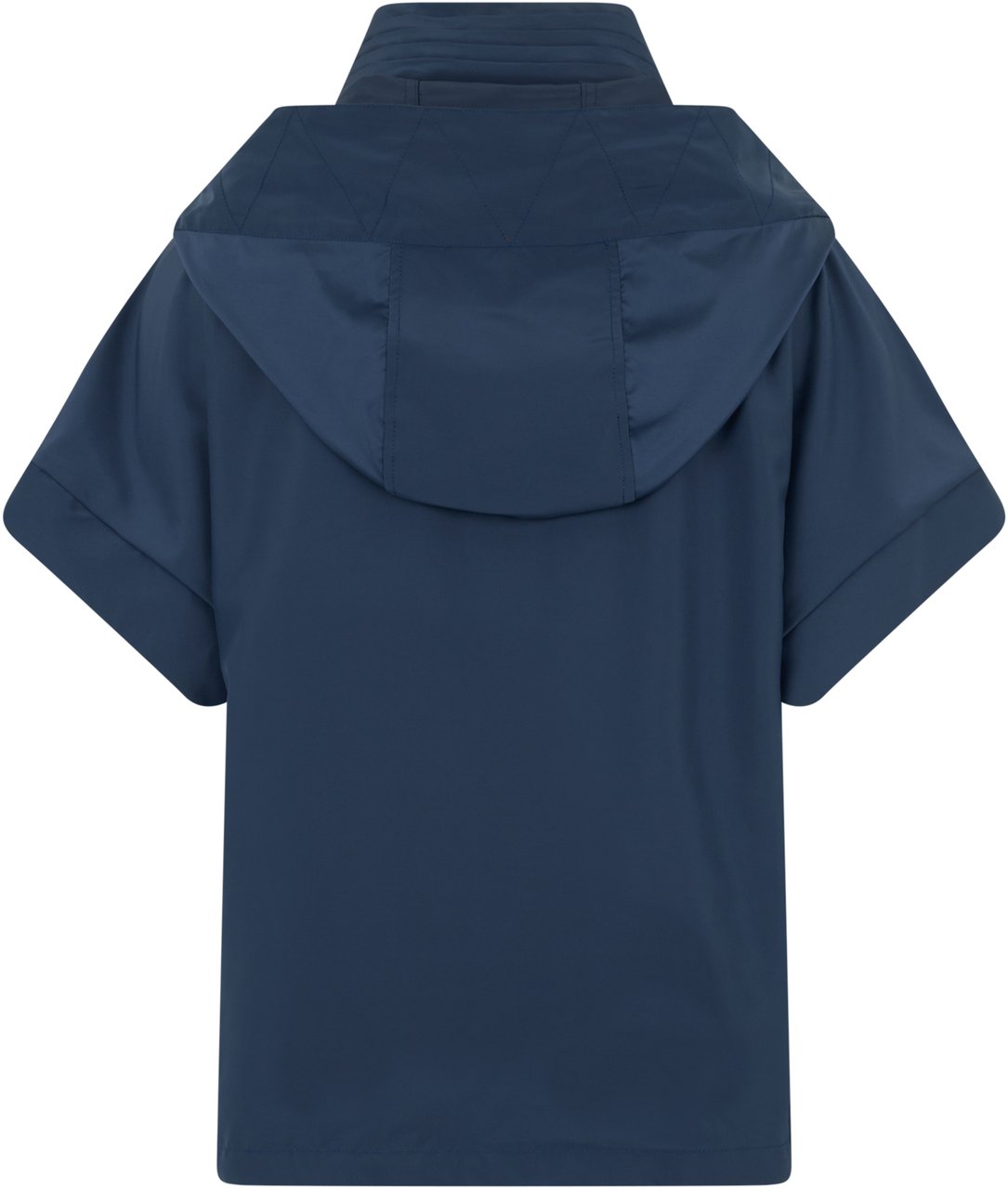 Moorer Light blue dark jacket with hood and short sleeves. Blauw