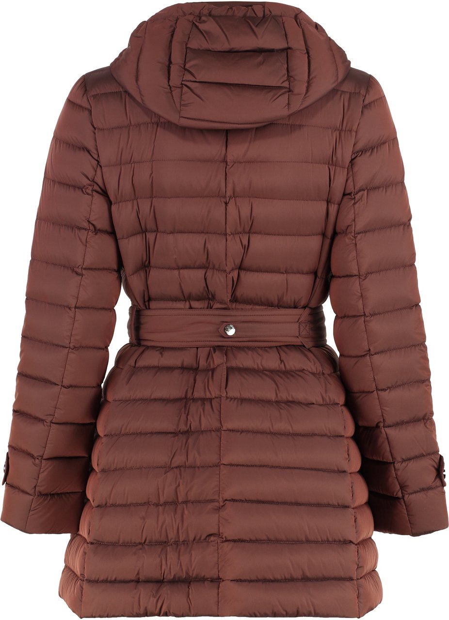 Moorer Danuja Hooded nylon down jacket Rood