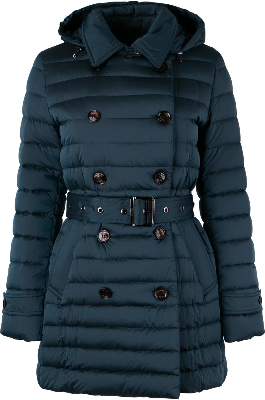 Moorer Danuja Hooded nylon down jacket Blauw