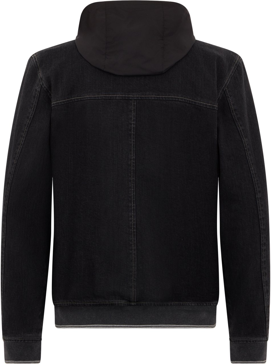 Moorer Padded denim jacket with a casual and versatile design. Zwart