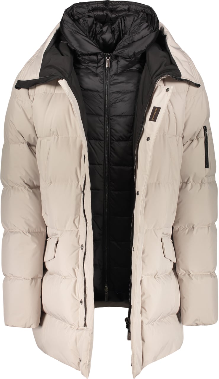 Moorer Down jacket with modern hood Beige