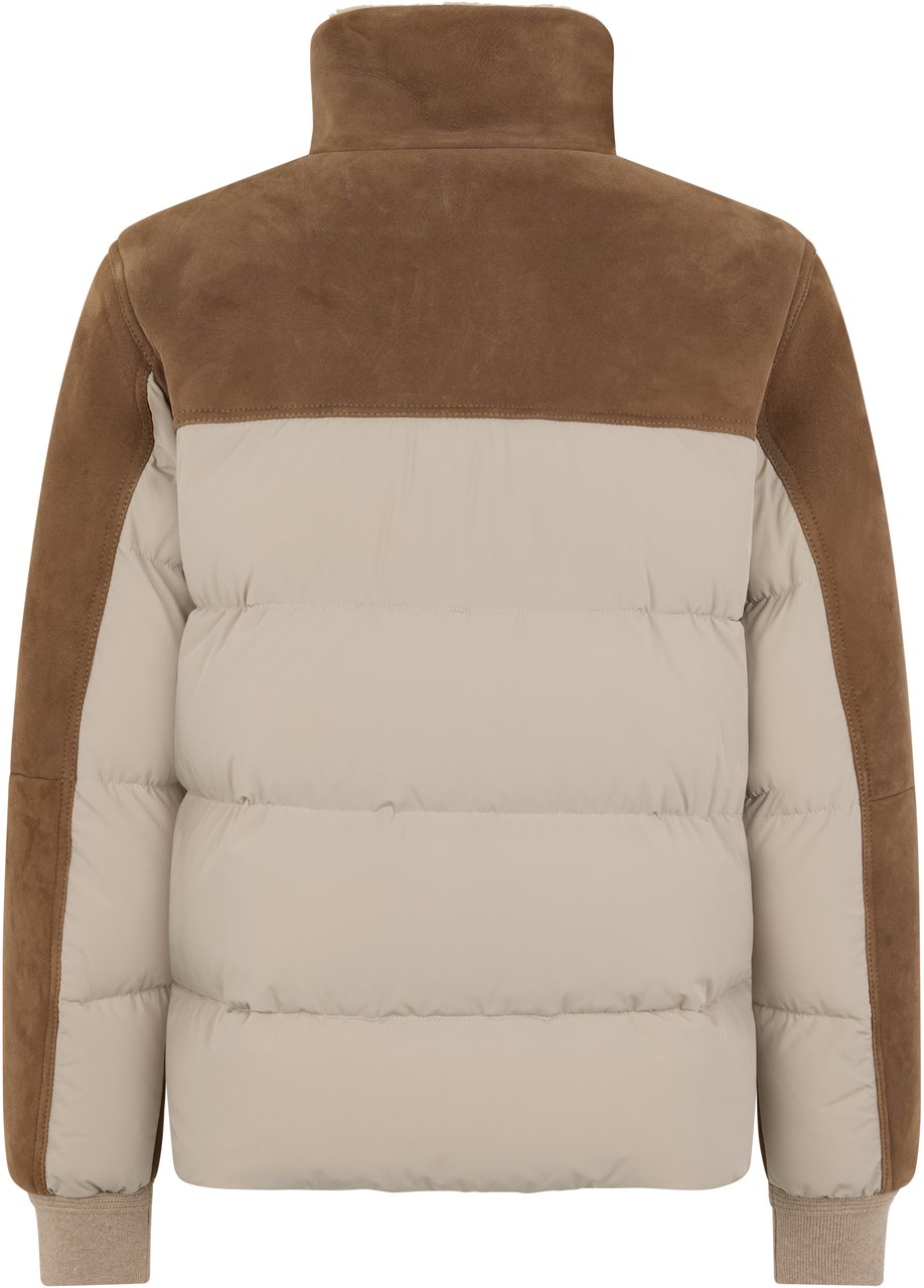 Moorer Lightweight bicolor jacket with zip closure Neutraal