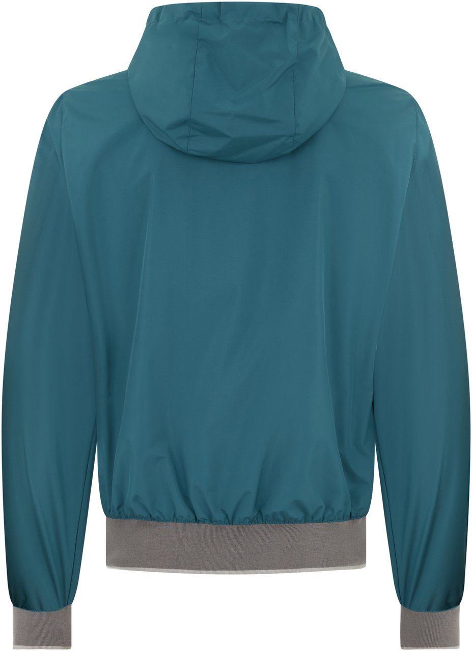 Moorer Turquoise bomber jacket, versatile and comfortable. Blauw