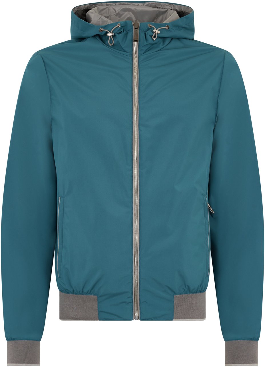 Moorer Turquoise bomber jacket, versatile and comfortable. Blauw