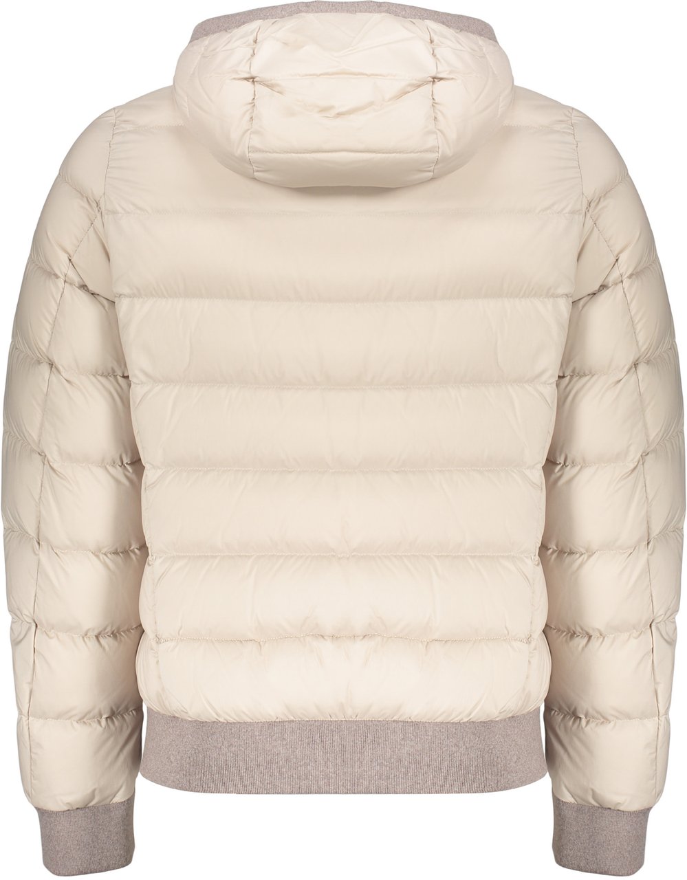 Moorer Beige padded bomber jacket with an elegant hood Beige