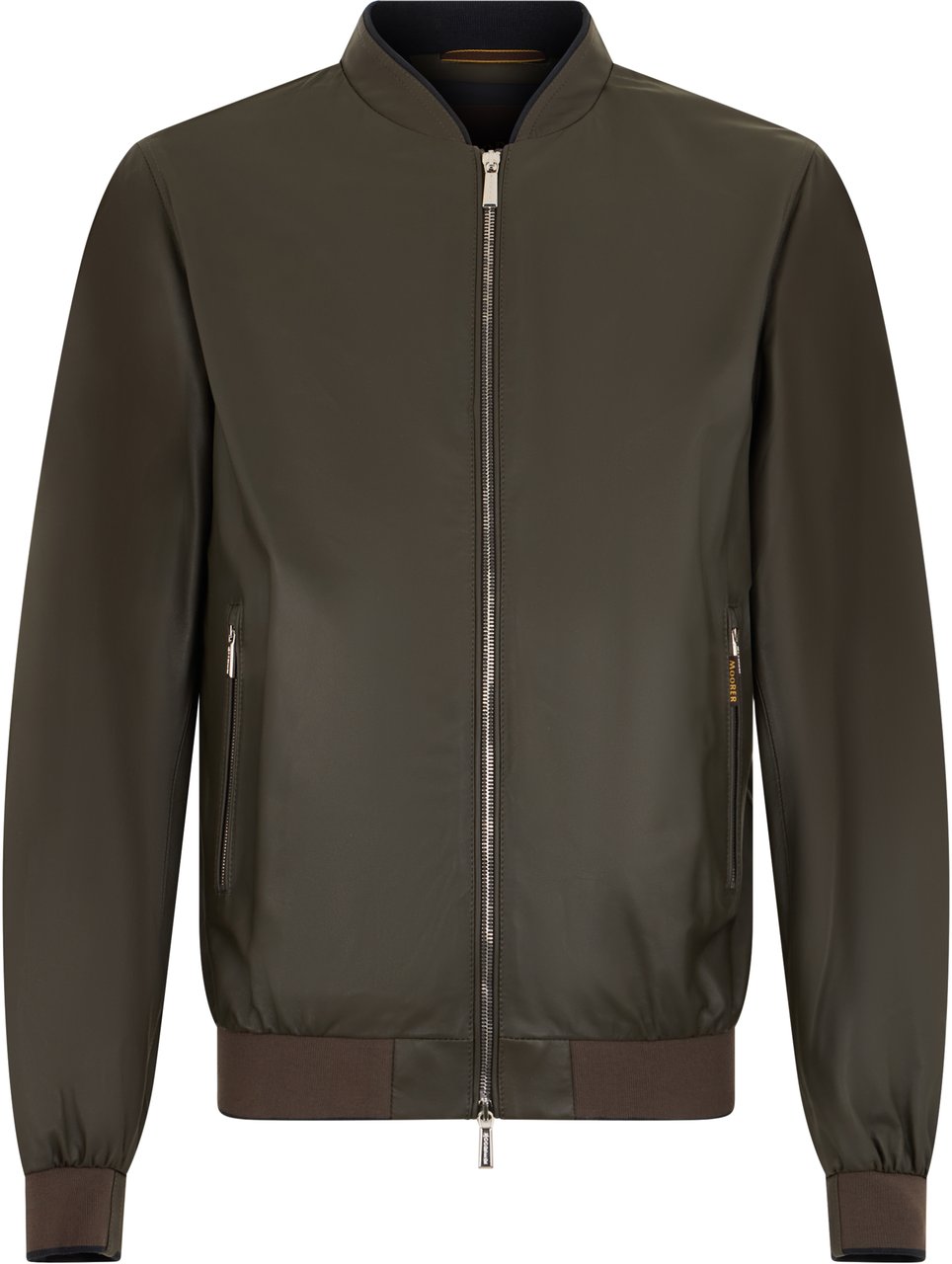 Moorer Modern leather bomber jacket in brown color Metallic