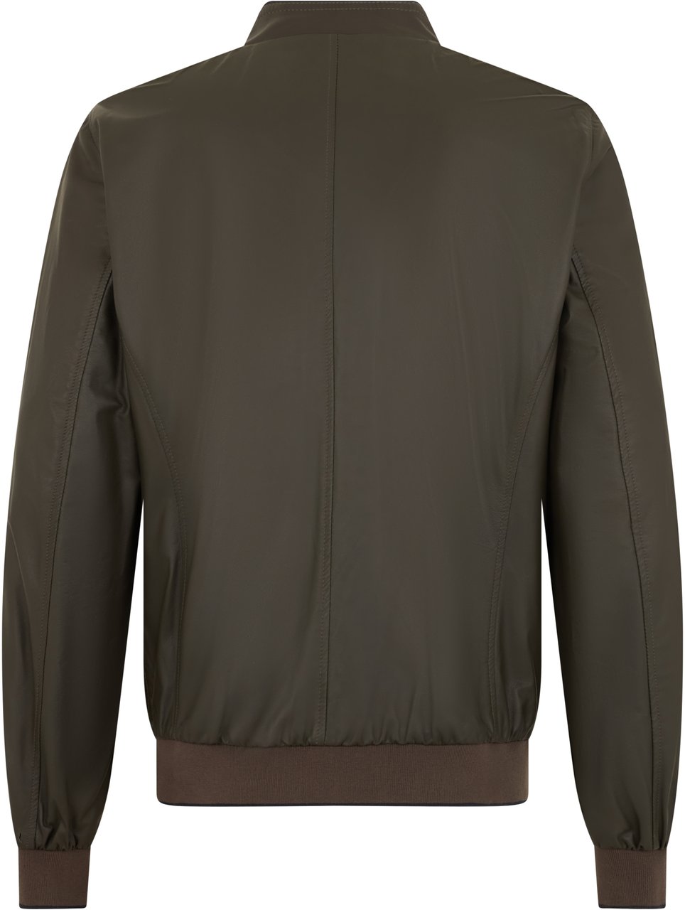 Moorer Modern leather bomber jacket in brown color Metallic