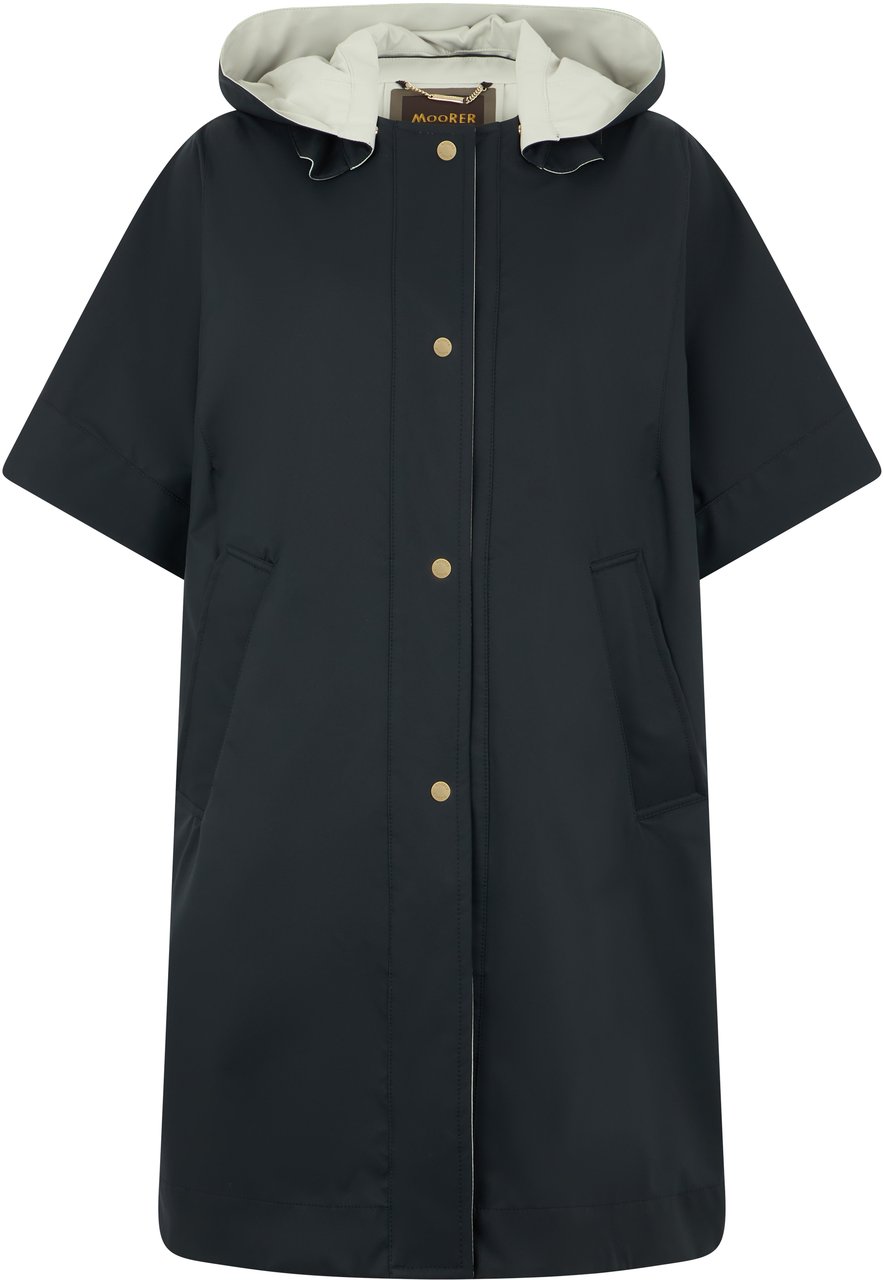 Moorer Dark blue technical cape, versatile and casual Blauw