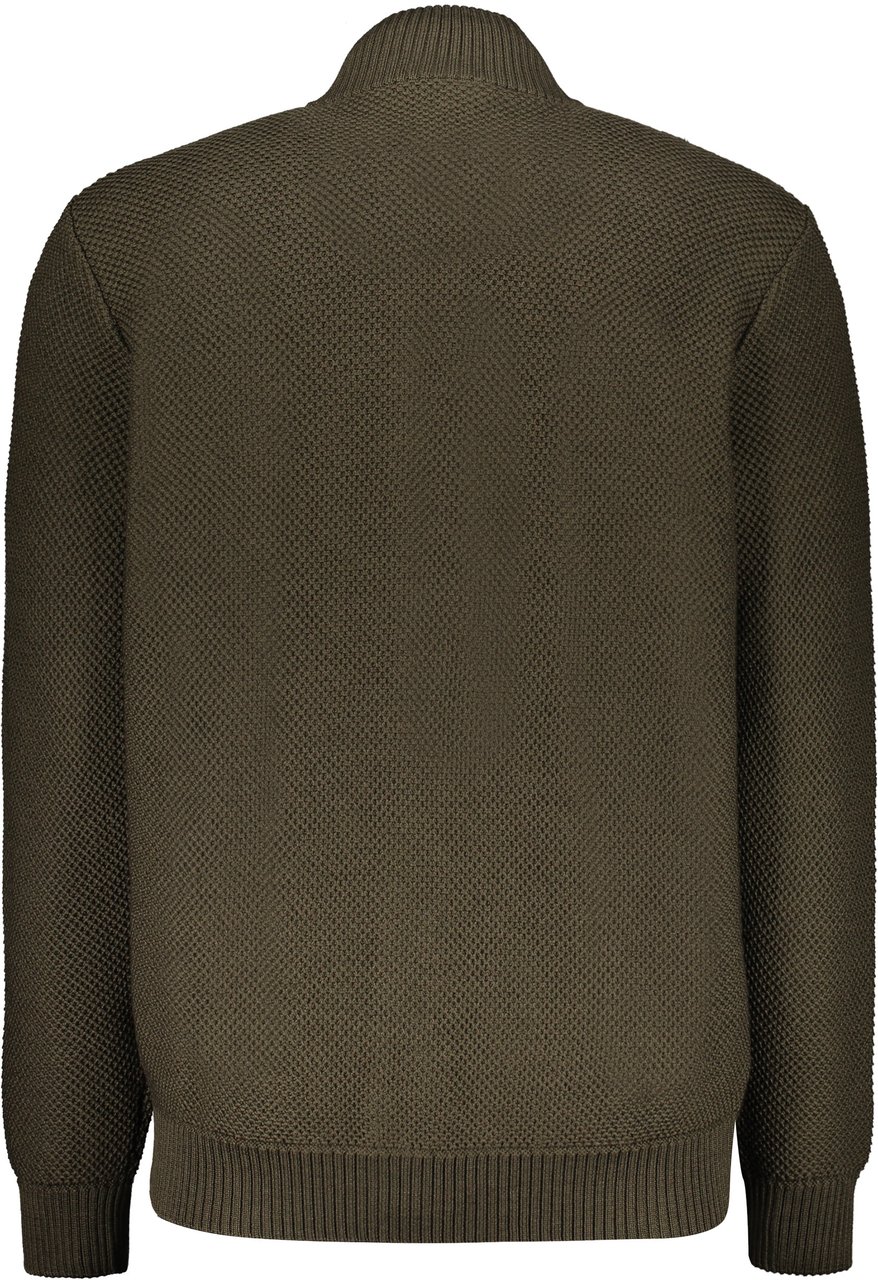 Moorer Long sleeve cardigan with pockets Groen