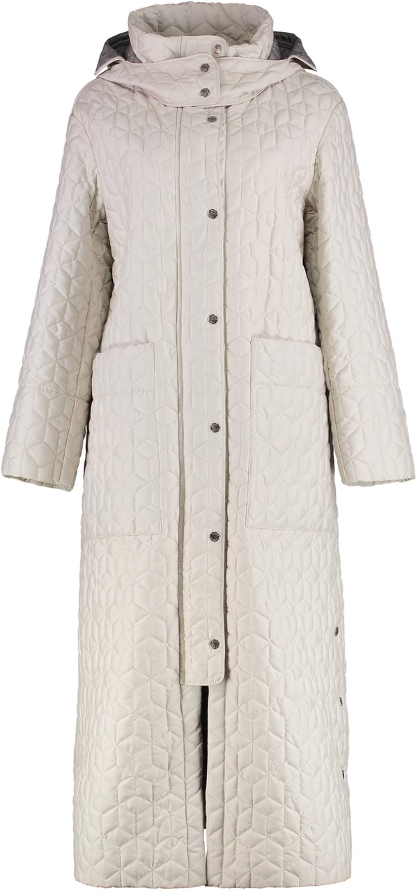 Moorer Domizia quilted long down jacket Neutraal