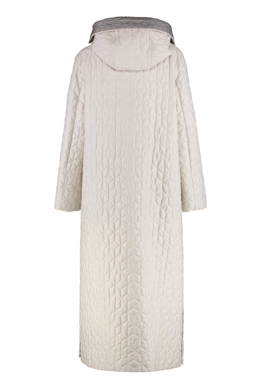 Moorer Domizia quilted long down jacket Neutraal