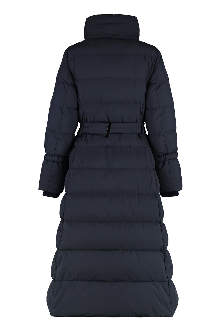 Moorer Dorianne belted long down jacket Blauw