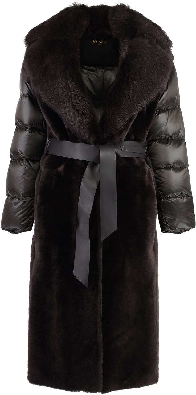 Moorer Duero fur and leather jacket Bruin