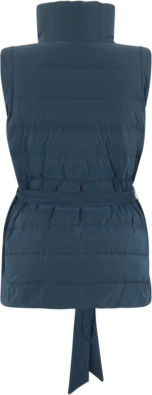 Moorer Stylish padded gilet with front closure Blauw