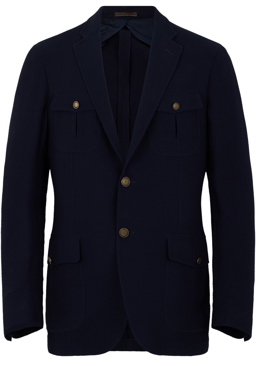 Moorer Elegant dark blue jacket in fine fabric Blauw