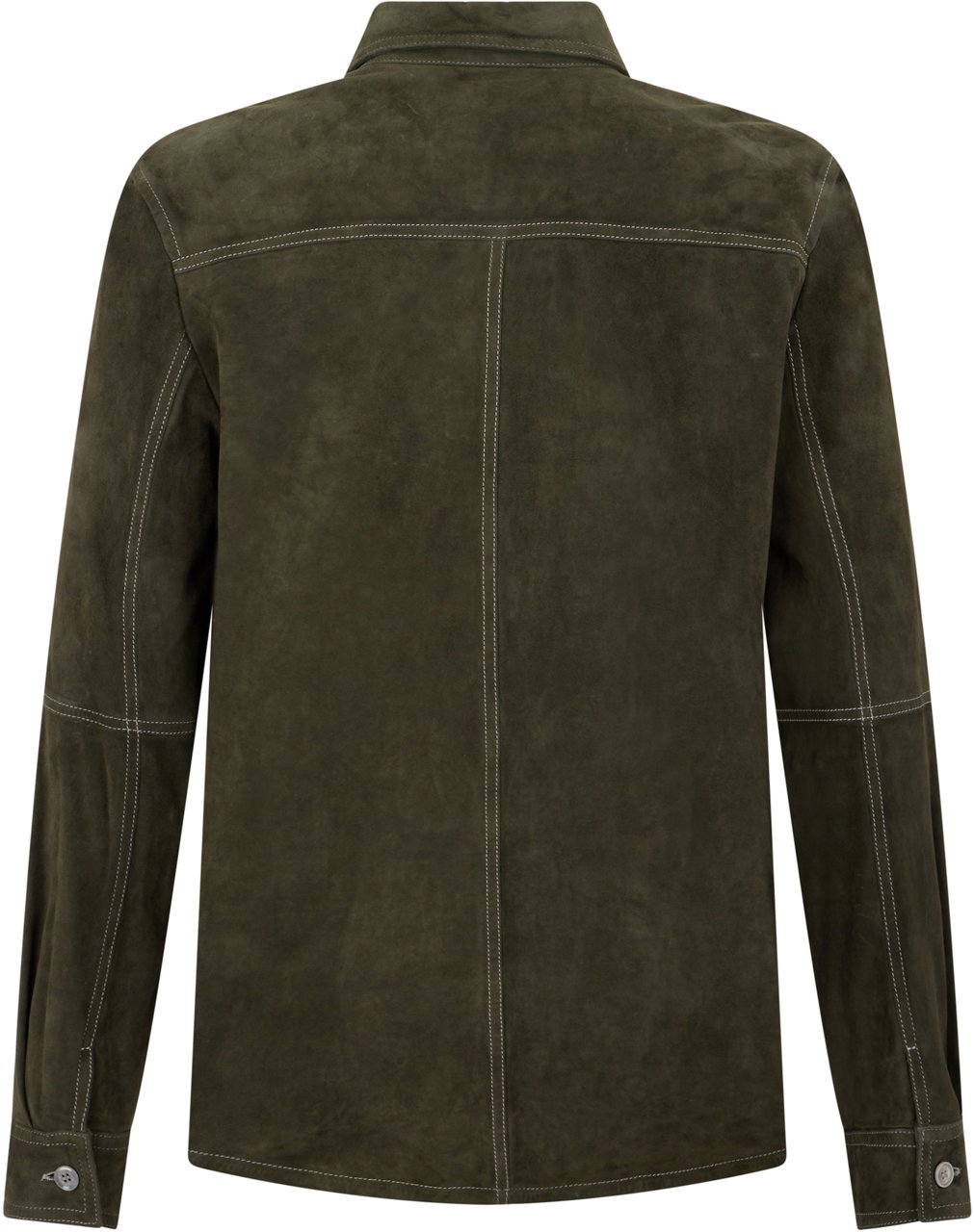 Moorer Versatile and comfortable green khaki leather jacket Groen