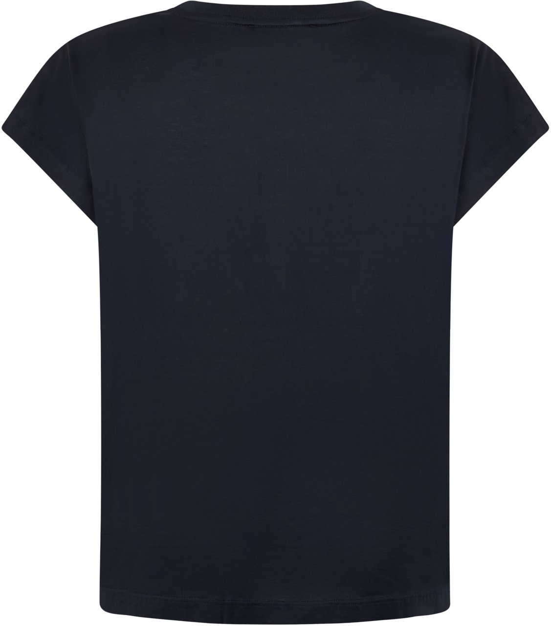 Moorer Dark blue minimalist cotton versatile T-shirt. Blauw