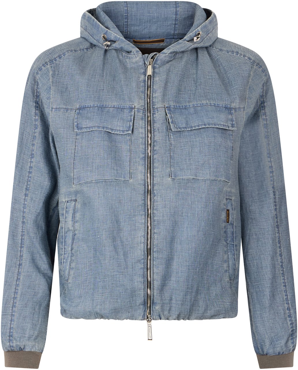 Moorer Denim jacket with casual and modern hood Blauw