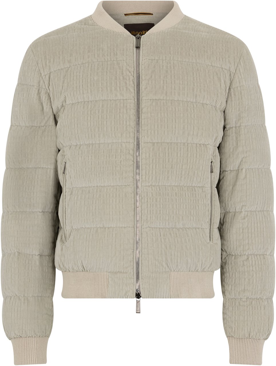 Moorer Light beige jacket with zip and collar Neutraal