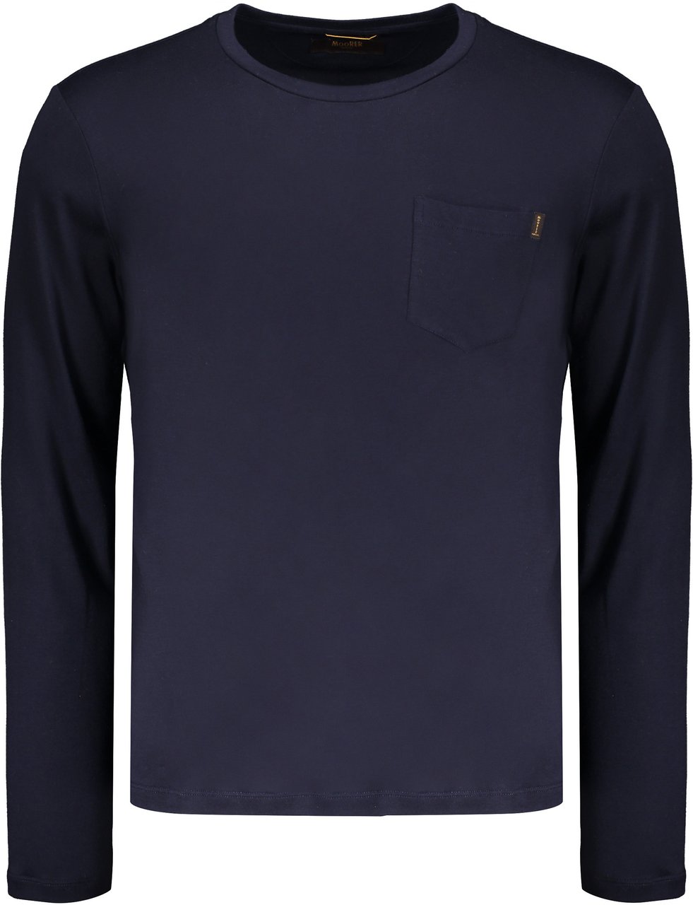 Moorer T-shirt navy with long sleeves Navy