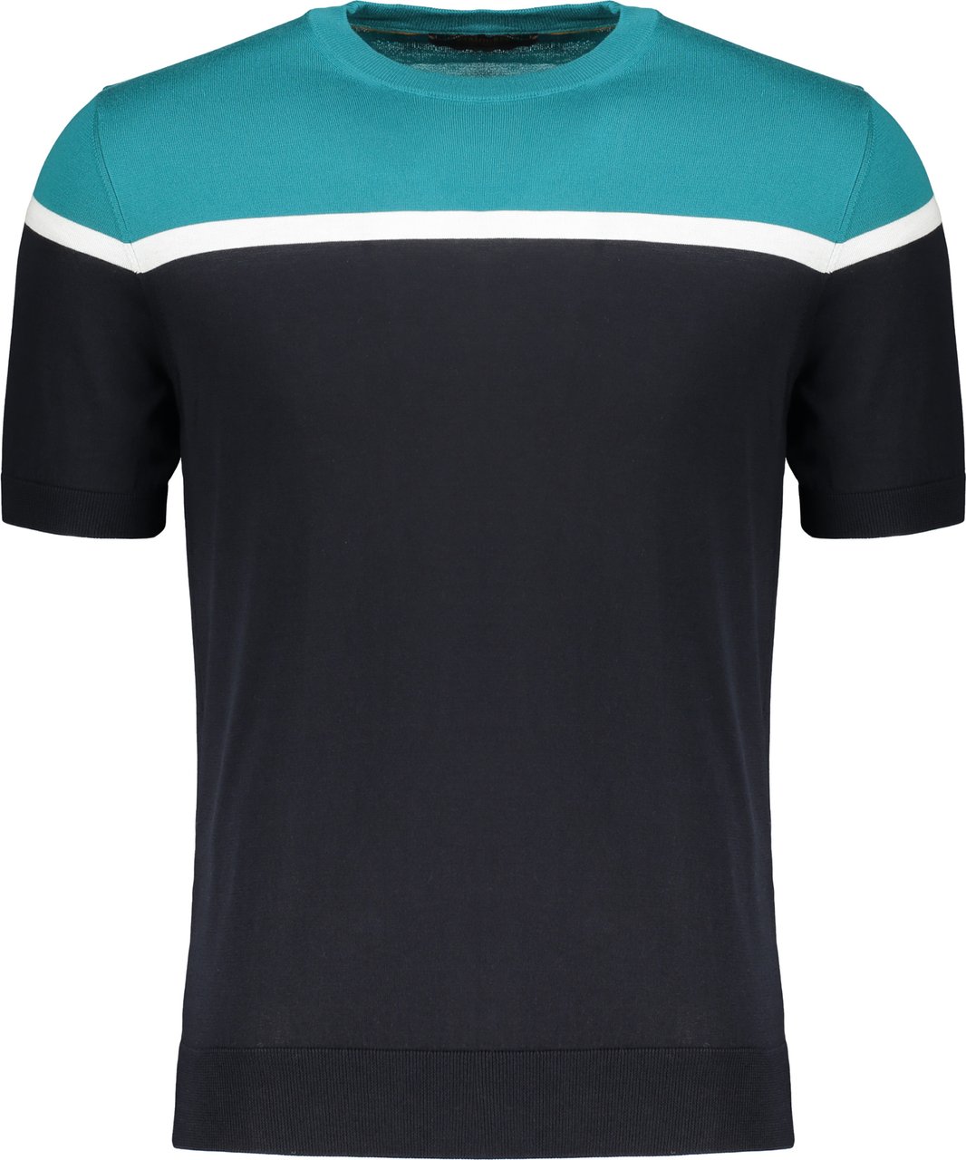 Moorer Cotton knit T-shirt Blauw