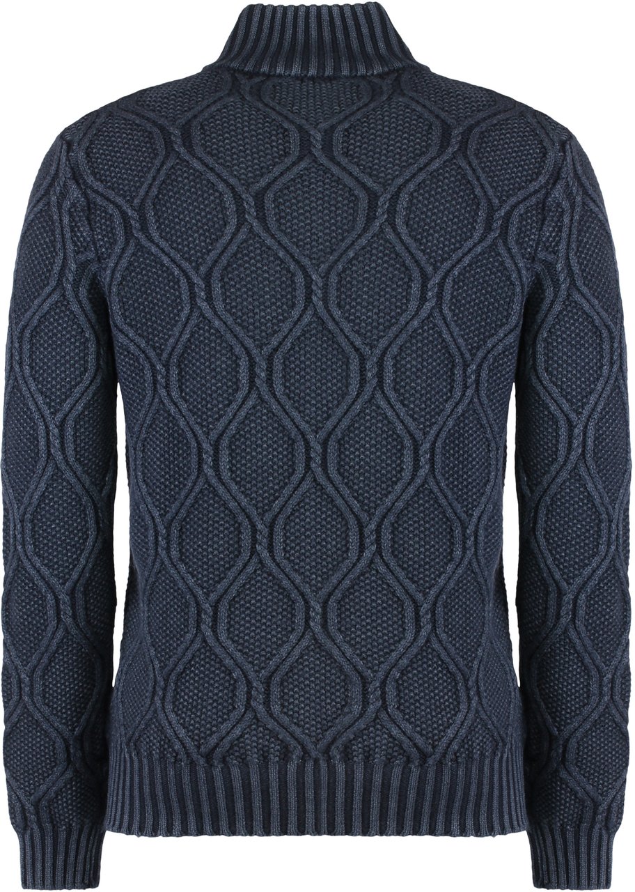 Moorer Fedro turtleneck wool pullover Navy