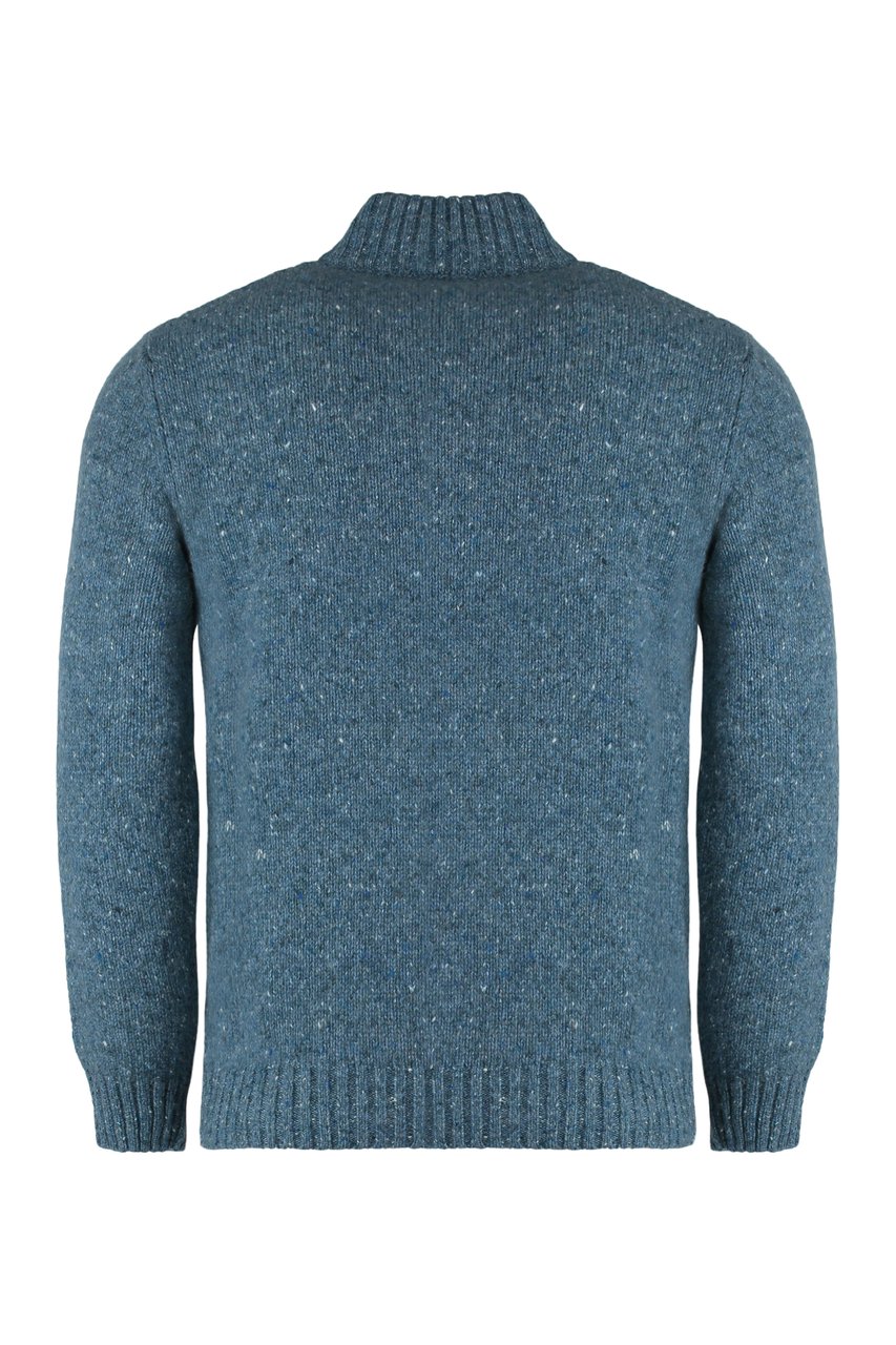 Moorer Fedro wool blend turtleneck sweater Blauw