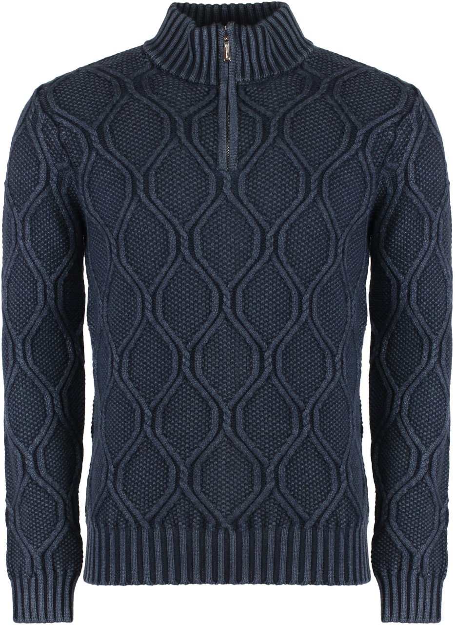 Moorer Fedro turtleneck wool pullover Navy