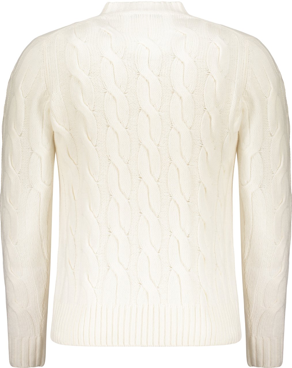 Moorer Sweater with an elegant cable knit pattern Wit
