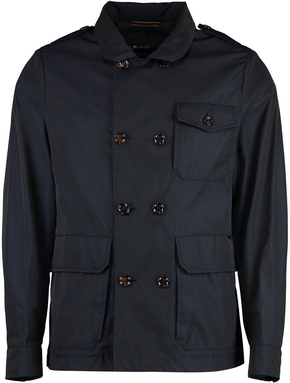 Moorer Double-breasted gabardine jacket Blauw