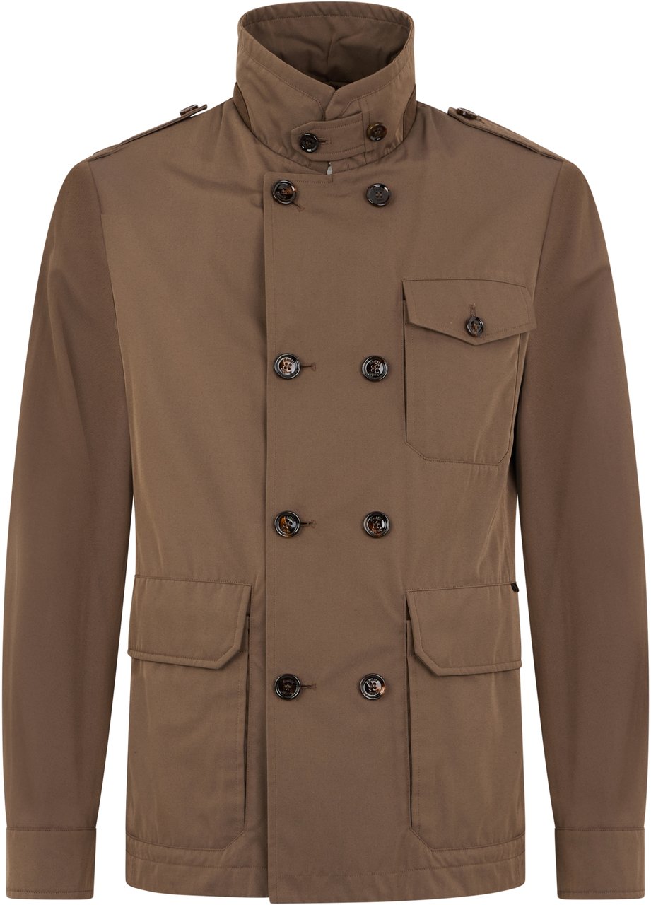 Moorer Brown modern double-breasted jacket, versatile and chic. Bruin
