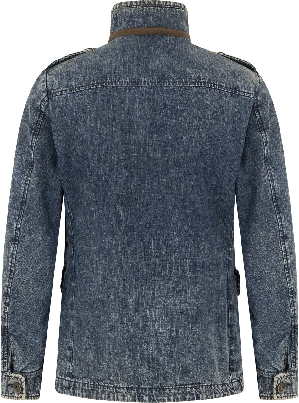 Moorer Washed denim jacket, modern and comfortable style Blauw