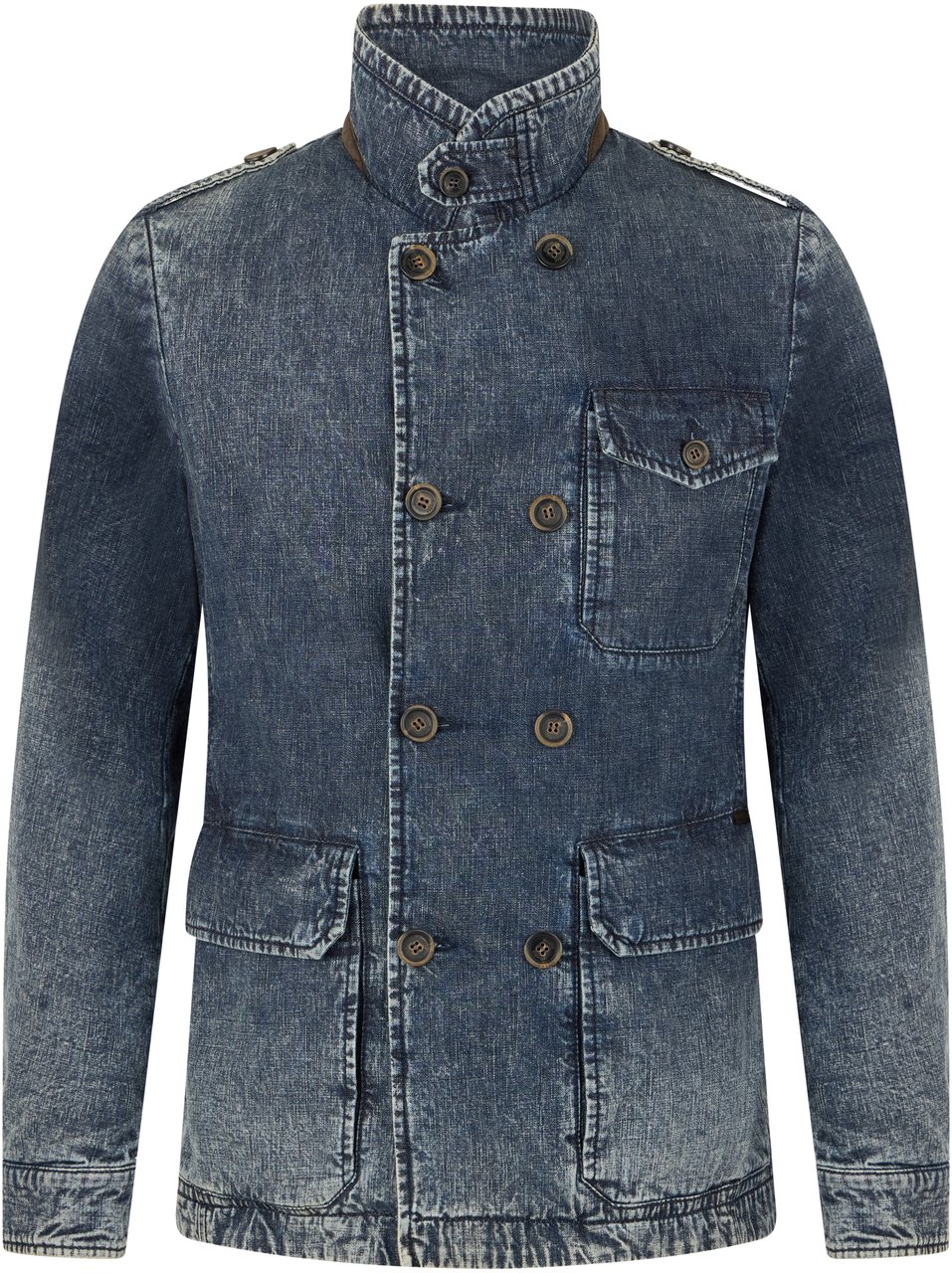 Moorer Washed denim jacket, modern and comfortable style Blauw
