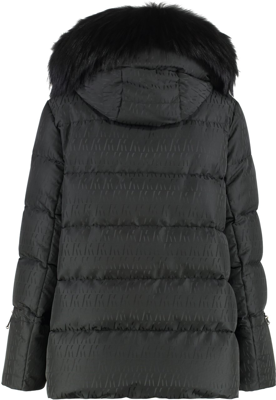 Moorer Gadia Hooded short down jacket Zwart