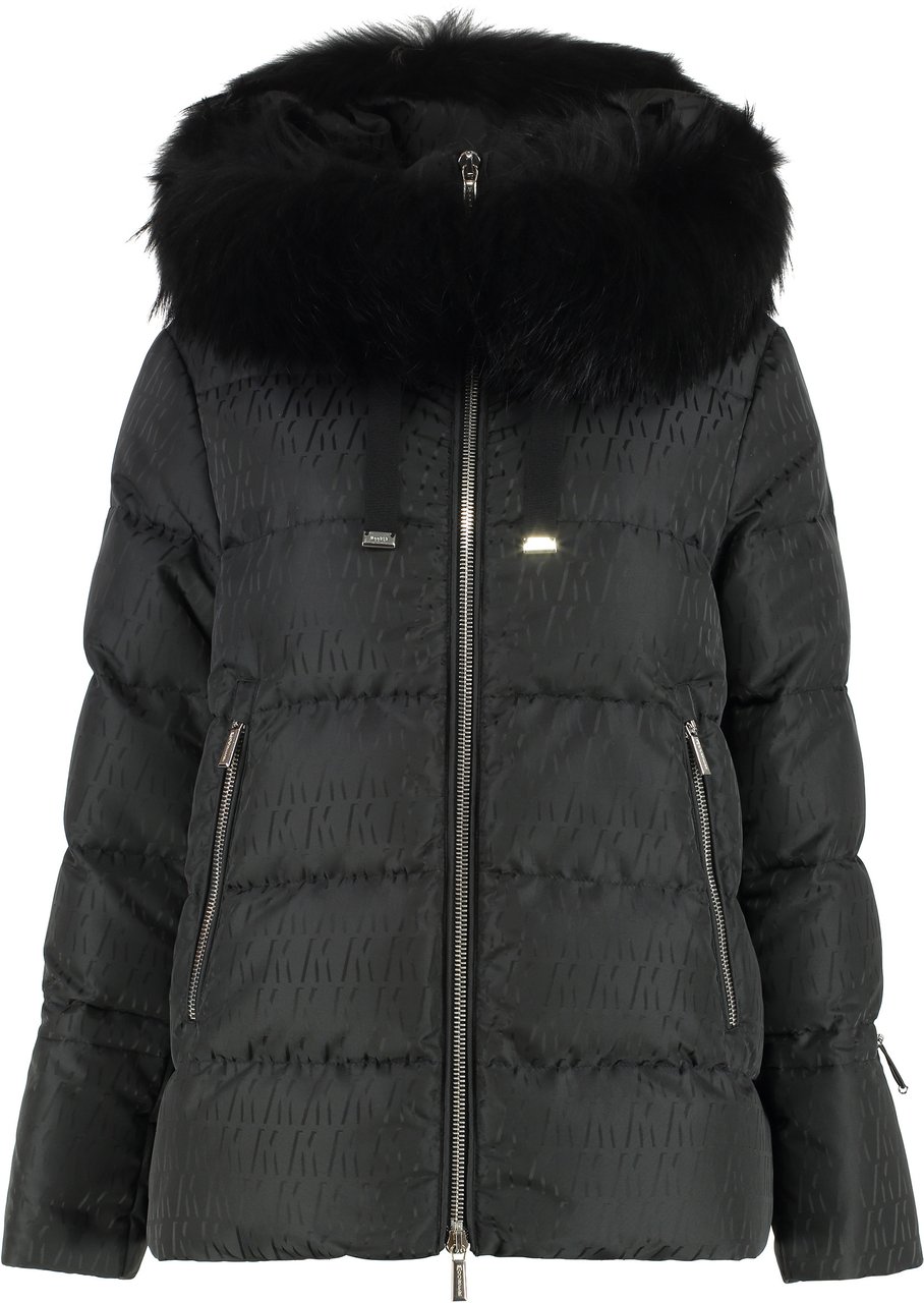 Moorer Gadia Hooded short down jacket Zwart
